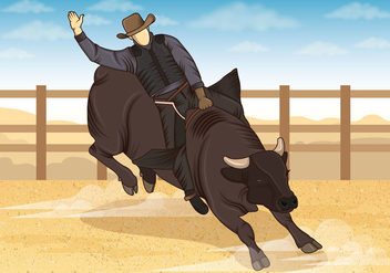 Illustration Of Bull Riders - vector #407831 gratis